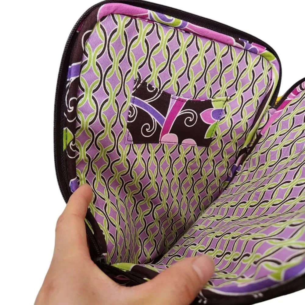 Vera Bradley Small Quilted Purple Tablet Case / E-Reader Sleeve Padded